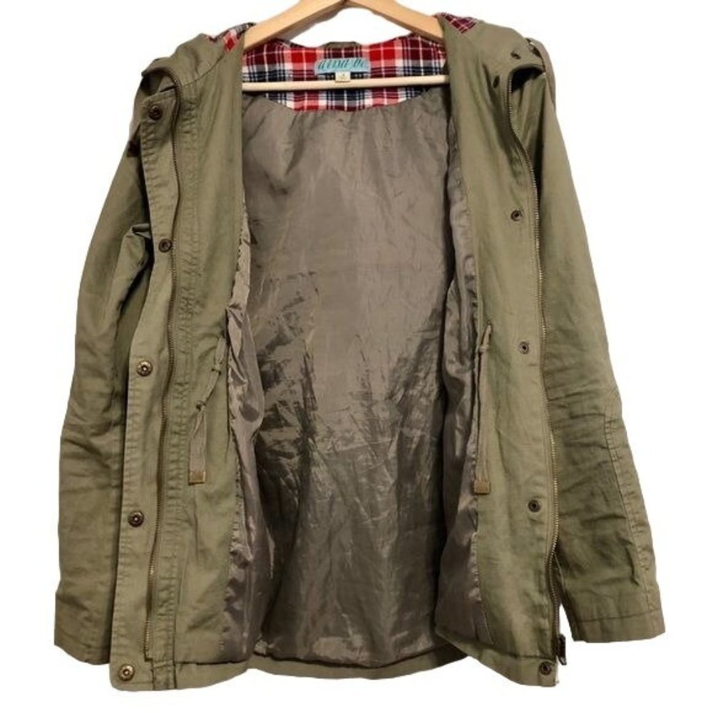 AINA BE Long Sleeve Olive Green Zipper Up Button Up Utility Jacket Coat Size Sm - Picture 4 of 8
